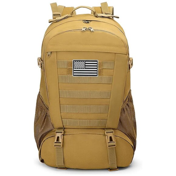 Tactical Backpack for Men Hiking Day Pack Molle Military Rucksack 35L-TAN